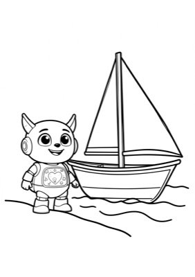 Boat coloring page