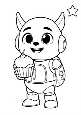 Cupcake coloring page