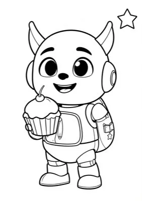 Cupcake coloring page