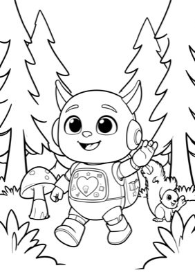 Forest coloring page