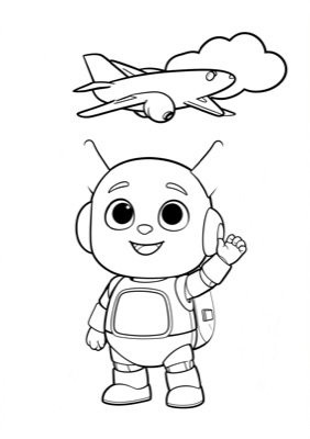 Plane coloring page