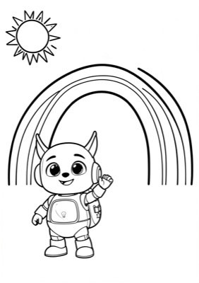 Rainbow coloring page