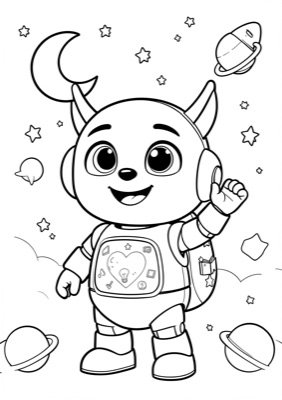 Space coloring page